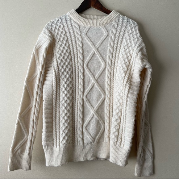 Aelfric Eden Other - Aelfric Eden Cream Fisherman Cable Knit Sweater M Chunky